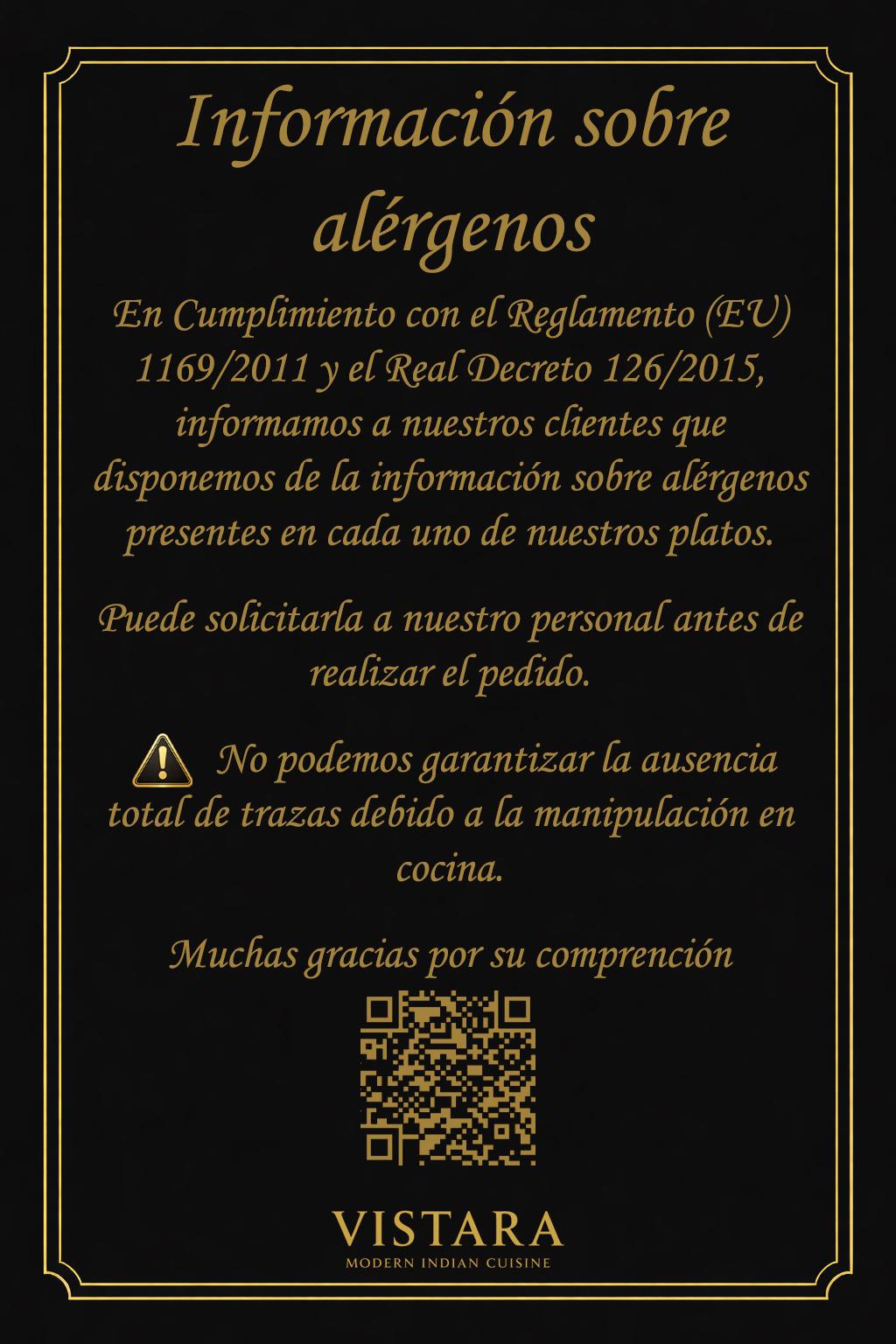 Información sobre alérgenos