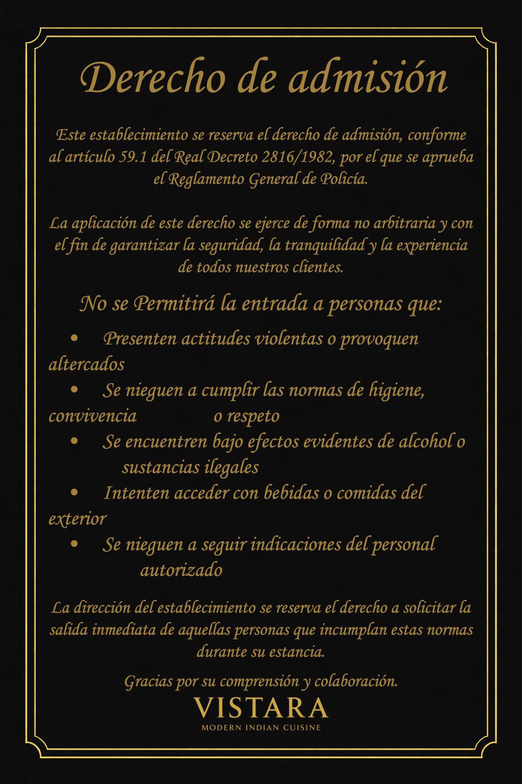 Derecho de admisión