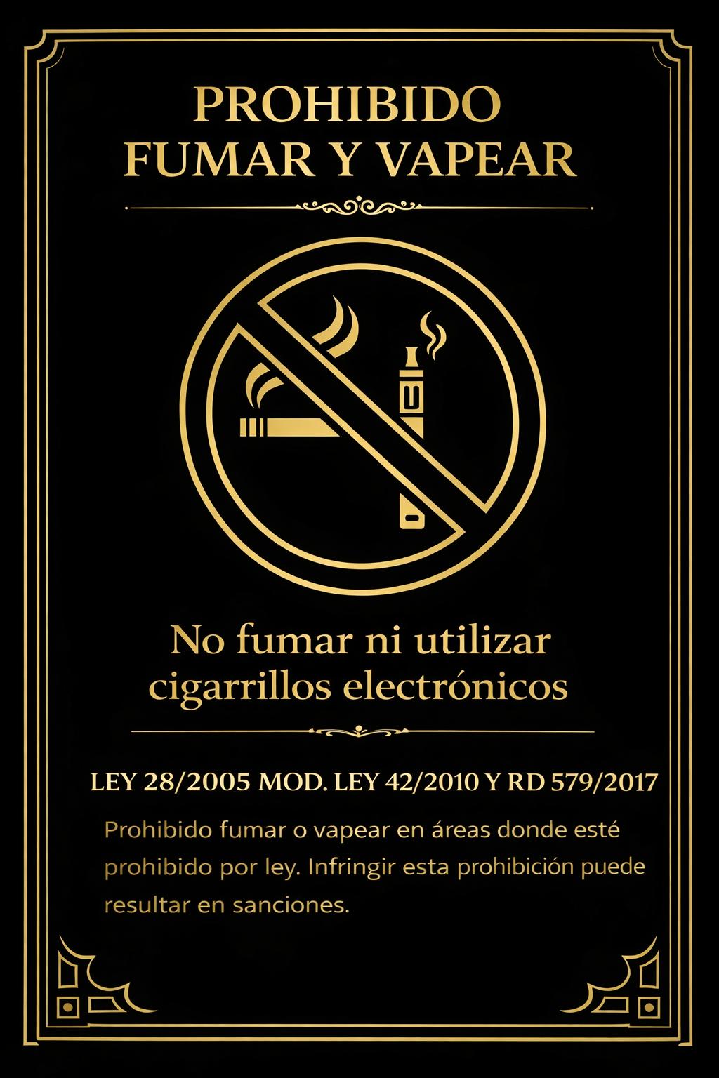 Prohibido fumar y vapear